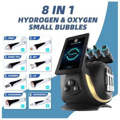 8 In 1 Waterstof Zuurstof Kleine Bubble Hydrafacial Machine Multifunctionele Gezichtsverzorging Salon Apparatuur