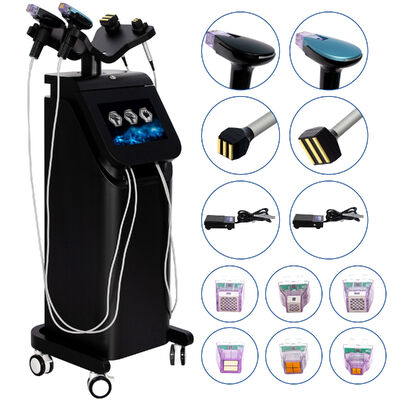 4 handvaten Verticale M8 RF Microneedle Machine met EMRF Lifting en koelsysteem voor totale huidbeheer